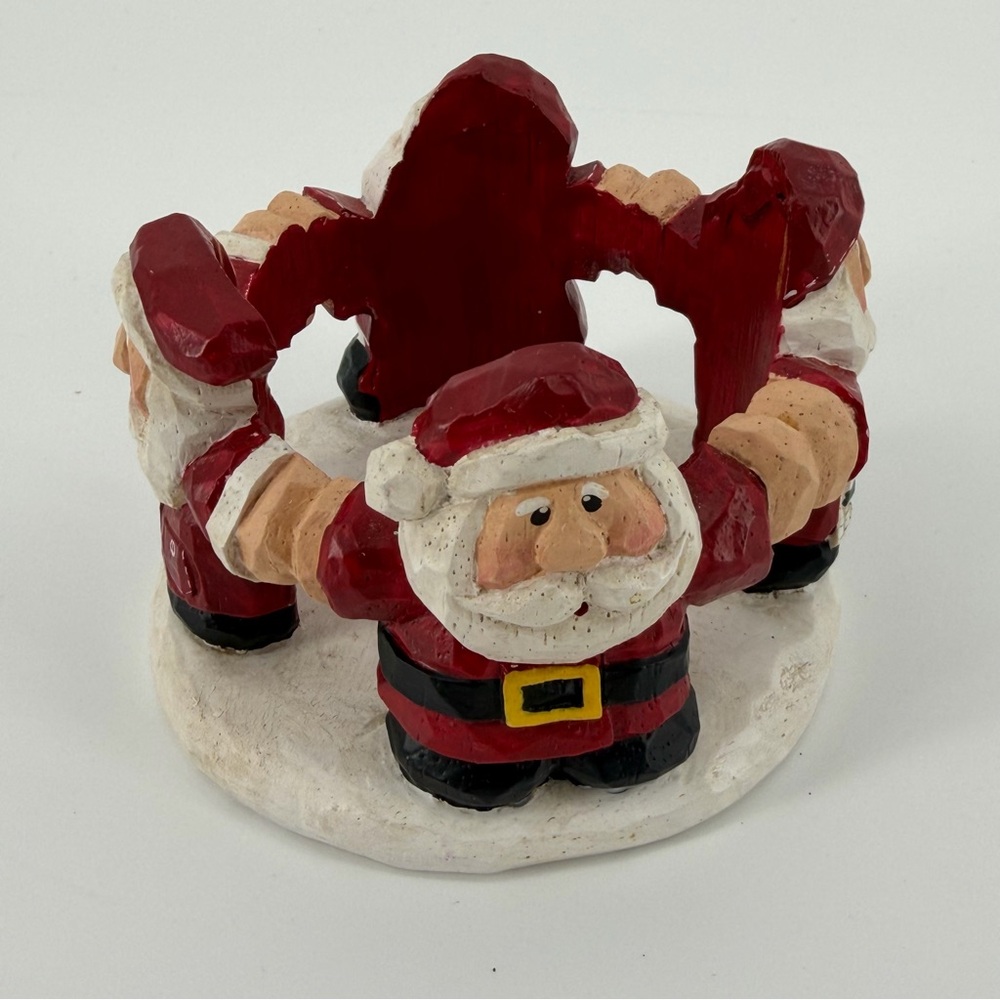 Eddie Walker Santa Claus Pillar Votive Christmas Candle Holder